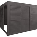 Aluminium Pergola 3x3m Anthrazit mit 6 Schiebetüren & Lamellendach | Wasserdicht & Sturmfest