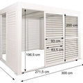 Aluminium Pergola 3x3m Anthrazit mit 6 Schiebetüren & Lamellendach | Wasserdicht & Sturmfest