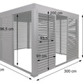 Premium Alu Pergola 3x4m Anthrazit - Lamellendach & 7 Schiebetüren Pavillon