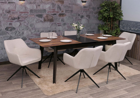 6er-Set Esszimmerstuhl O47 beige von HWC bei coso-home