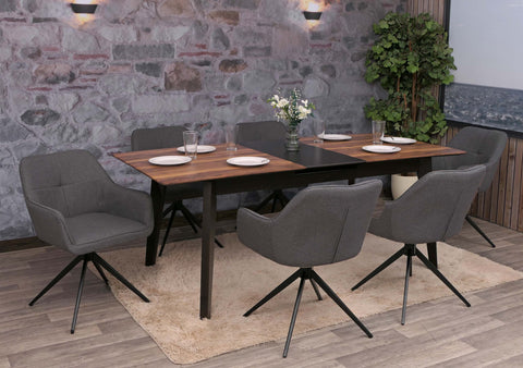 6er-Set Esszimmerstuhl O47 dunkelgrau von HWC bei coso-home