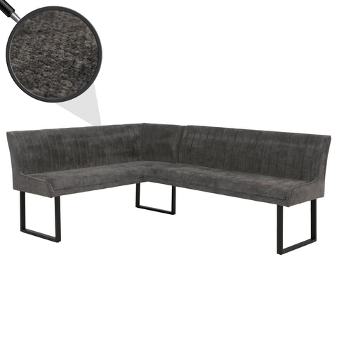 Eckbank O82 chenille - Ausrichtung Rechts - dunkelgrau von HWC bei coso-home