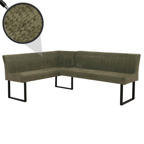 Eckbank O82 chenille - Ausrichtung Rechts - grün von HWC bei coso-home