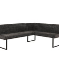 Eckbank O82 chenille - Ausrichtung Links - dunkelgrau von HWC bei coso-home