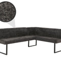 Eckbank O82 chenille - Ausrichtung Links - dunkelgrau von HWC bei coso-home