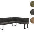 Eckbank O82 chenille - Ausrichtung Links - dunkelgrau von HWC bei coso-home