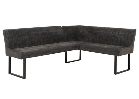 Eckbank O82 chenille - Ausrichtung Links - dunkelgrau von HWC bei coso-home