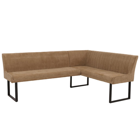 Eckbank O82 chenille - Ausrichtung Links - braun von HWC bei coso-home