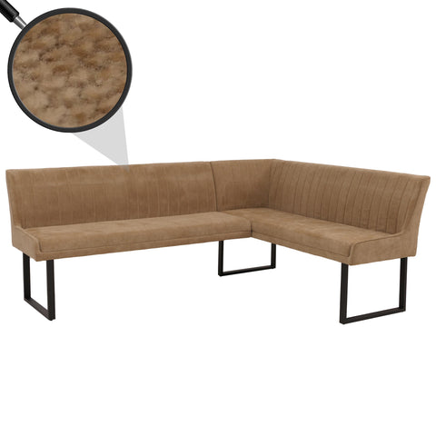 Eckbank O82 chenille - Ausrichtung Links - braun von HWC bei coso-home