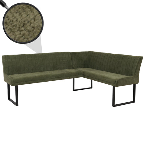 Eckbank O82 chenille - Ausrichtung Links - Grün von HWC bei coso-home