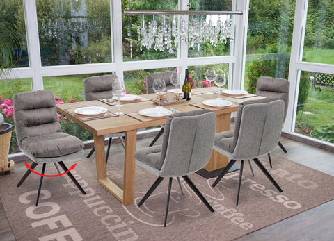 6er-Set Esszimmerstuhl G66 ohne Armlehne, grau von HWC bei coso-home