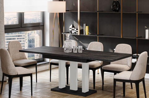 Ausziehbarer Esstisch "Appia White" 130-210cm (Beton Dunkel) von Endo-Möbel bei coso-home