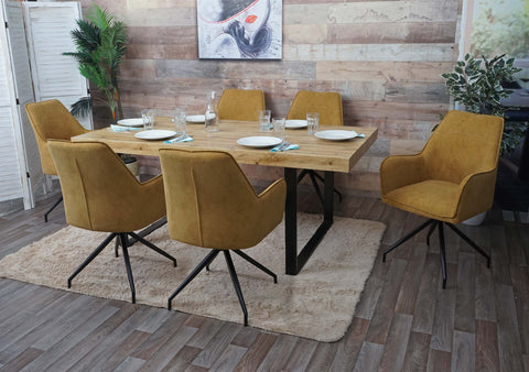 6er-Set Esszimmerstuhl K15 stoff - gelb von HWC bei coso-home