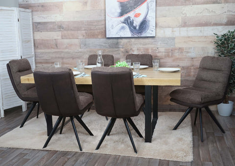 6er-Set Esszimmerstuhl G66 ohne Armlehne, braun von HWC bei coso-home