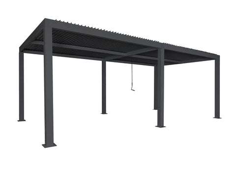 Aluminium Pergola 3x6m Anthrazit Lamellendach Wasserdicht Gartenpavillon Terrassenüberdachung