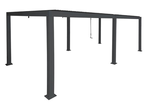 Aluminium Pergola 3x6m Anthrazit Lamellendach Wasserdicht Gartenpavillon Terrassenüberdachung