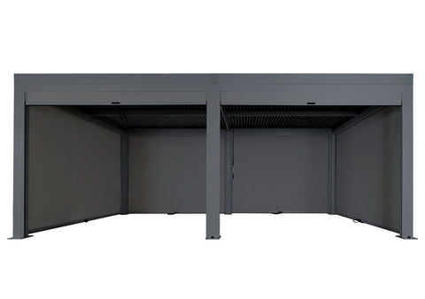 Aluminium Pergola C92 3x6m Anthrazit mit 6 Seitenwänden Lamellendach Pavillon