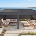 Aluminium Pergola C92 3x6m Anthrazit mit 6 Seitenwänden Lamellendach Pavillon