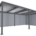 Alu-Pergola mit 3x Seitenwand, Lamellen-Pavillon, stabiles 8cm-Metall-Gestell 3x6m, Anthrazit