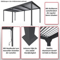 Aluminium Pergola 3x6m mit verstellbarem Lamellendach Terrassenüberdachung Anthrazit