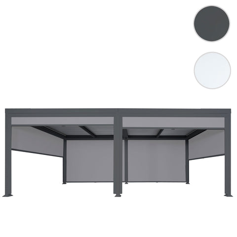 Alu-Pergola 3x6m mit 6 Seitenwänden Lamellendach Anthrazit