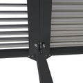 Alu-Pergola mit 3x Seitenwand, Lamellen-Pavillon, stabiles 8cm-Metall-Gestell 3x6m, Anthrazit