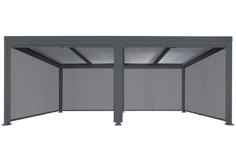 Alu-Pergola 3x6m mit 6 Seitenwänden Lamellendach Anthrazit