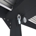 Alu-Pergola mit 3x Seitenwand, Lamellen-Pavillon, stabiles 8cm-Metall-Gestell 3x6m, Anthrazit