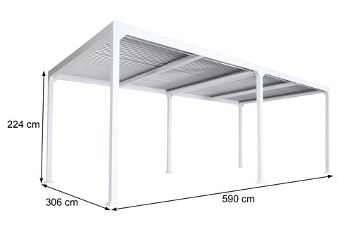 Aluminium Pergola 3x6m mit verstellbarem Lamellendach Terrassenüberdachung Anthrazit