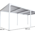 Alu Pergola 3x6m Terrassenüberdachung mit verstellbarem Lamellendach Weiß