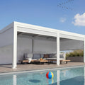 Alu Pergola 3x6m Weiß mit 6 Seitenwänden - Verstellbares Lamellendach