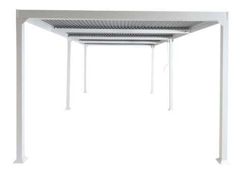 Alu Pergola 3x6m Terrassenüberdachung mit verstellbarem Lamellendach Weiß