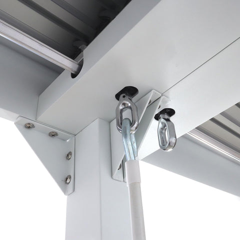 Aluminium Pergola 3x6m mit verstellbarem Lamellendach und 3 Seitenwänden - Weiß