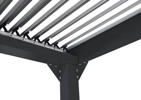 Alu Pergola mit Lamellendach 3x3,7m Anthrazit Terrassenüberdachung