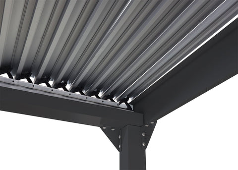 Alu-Pergola 3x6m mit 6 Seitenwänden Lamellendach Anthrazit