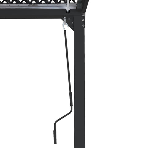 Alu-Pergola mit 3x Seitenwand, Lamellen-Pavillon, stabiles 8cm-Metall-Gestell 3x6m, Anthrazit