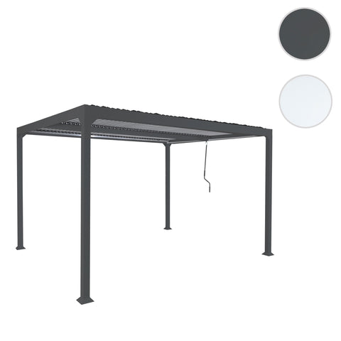 Alu Pergola mit Lamellendach 3x3,7m Anthrazit Terrassenüberdachung