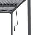 Alu-Pergola 3x3,7m mit Lamellendach und 3 Seitenwänden - Anthrazit