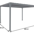 Alu-Pergola mit Lamellendach Terrassenüberdachung 3x3,7m Weiß