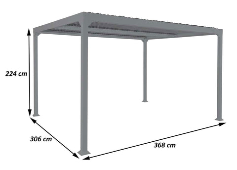 Alu-Pergola mit Lamellendach Terrassenüberdachung 3x3,7m Weiß