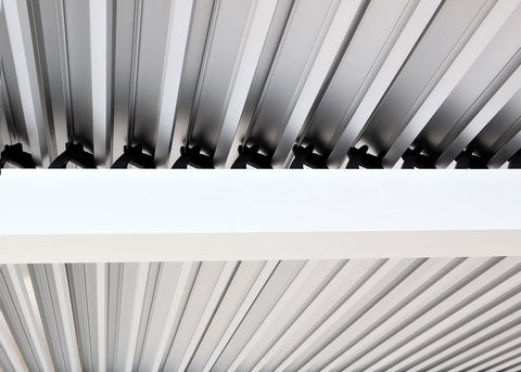 Alu Pergola 3x6m Weiß mit 6 Seitenwänden - Verstellbares Lamellendach