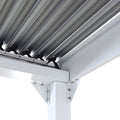 Alu-Pergola 3x3,7m in Weiß mit verstellbarem Lamellendach und 2 Seitenwänden