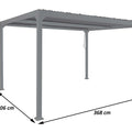 Alu-Pergola mit Lamellendach Terrassenüberdachung 3x3,7m Weiß
