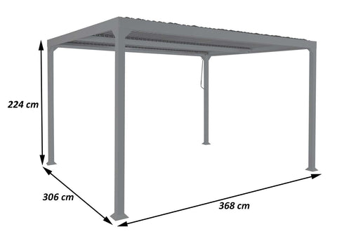 Alu-Pergola mit Lamellendach Terrassenüberdachung 3x3,7m Weiß