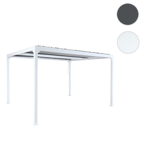 Alu-Pergola mit Lamellendach Terrassenüberdachung 3x3,7m Weiß