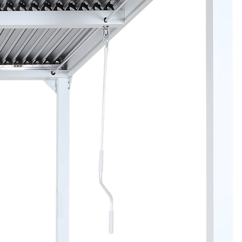 Aluminium Pergola 3x3,7m mit Lamellendach und 3 Seitenwänden - Weiß