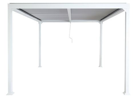 Alu-Pergola mit Lamellendach Terrassenüberdachung 3x3,7m Weiß