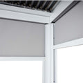 Alu-Pergola 3x3,7m in Weiß mit verstellbarem Lamellendach und 2 Seitenwänden
