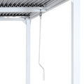 Alu-Pergola 3x3,7m in Weiß mit verstellbarem Lamellendach und 2 Seitenwänden