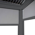 Alu-Pergola 3x3,7m mit Lamellendach und 3 Seitenwänden - Anthrazit